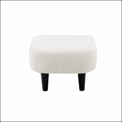 Fauteuil d'appoint incurvé avec repose-pieds assorti, pieds fuselés en bois massif, idéal pour lire et se détendre confortablement dans le salon ou la chambre.