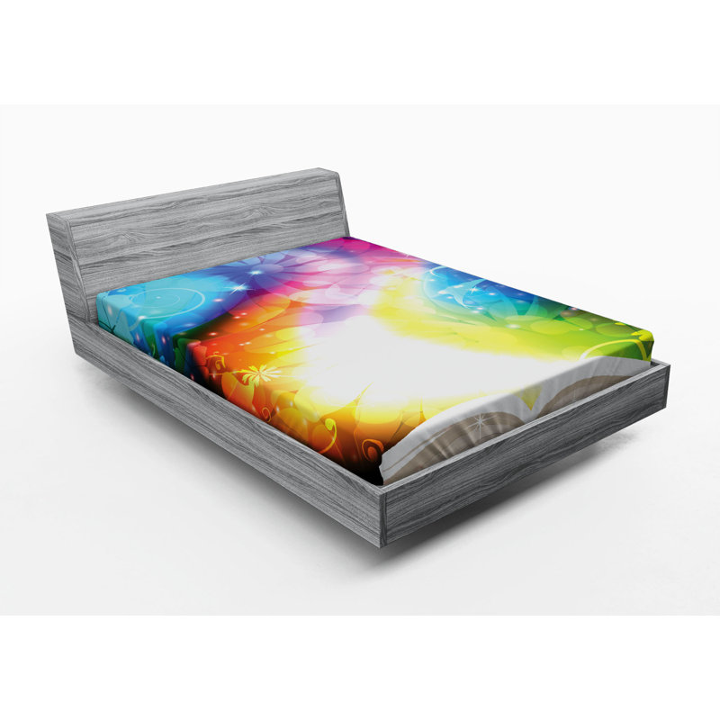 Microfiber Abstract Fitted Sheet, Full Fitted Sheet