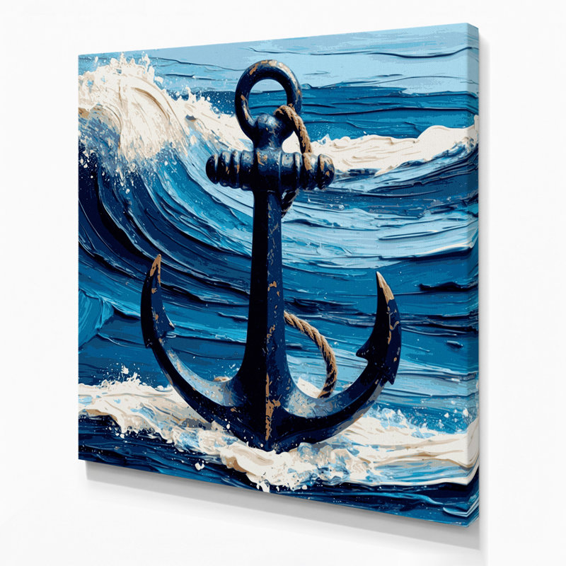Art mural sur toile bleu marine, H 12 po x l 12 po