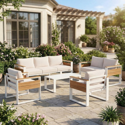 7-Person Aluminum Patio Sectional Conversation Set