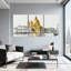 Ensemble de 3 impressions d'art sur toile, "Golden Church on Water Reflections"-72912663