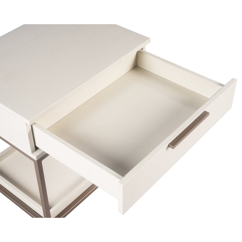Rebel 1 - Drawer Nightstand, Cream/Rose Gold