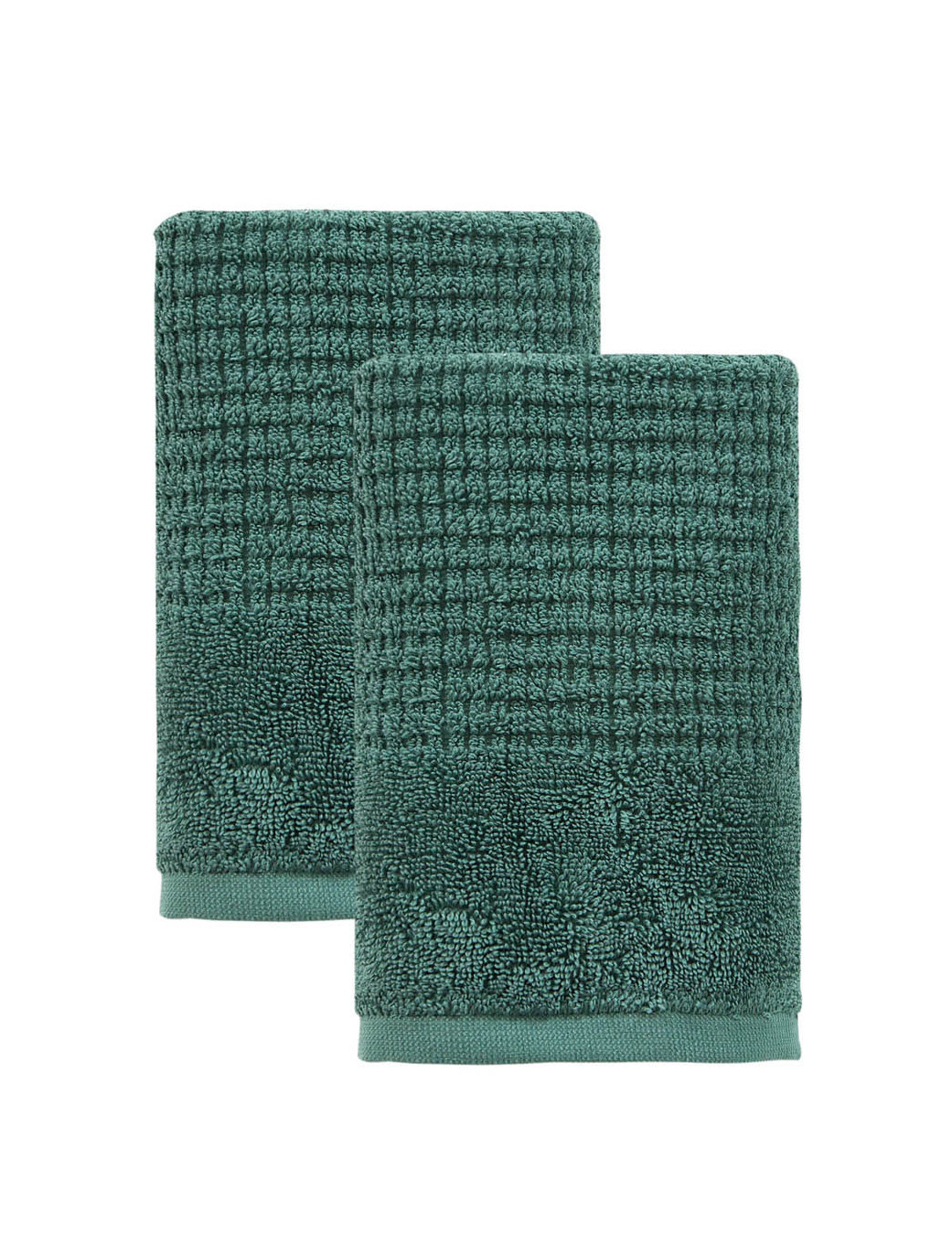Earline 2-Piece Turkish Cotton Washcloth Set, Green