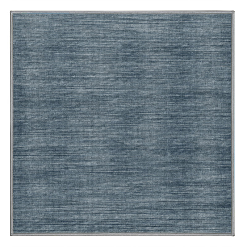 Machine Washable Solid Gray Area Rug, Square 3'