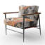 Fauteuil d'appoint tapissier abstrait orange et gris-1868121751