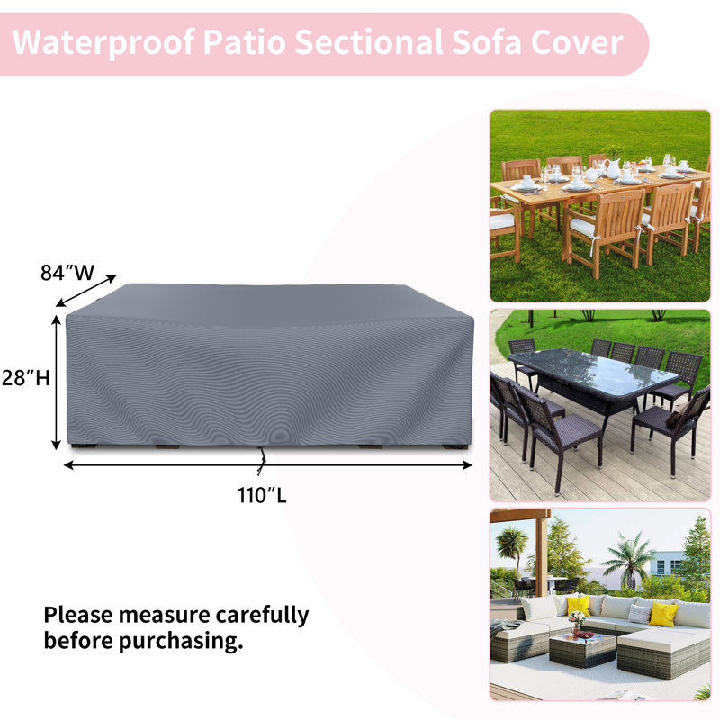 Water Resistant Patio Sectional Sofa Cover