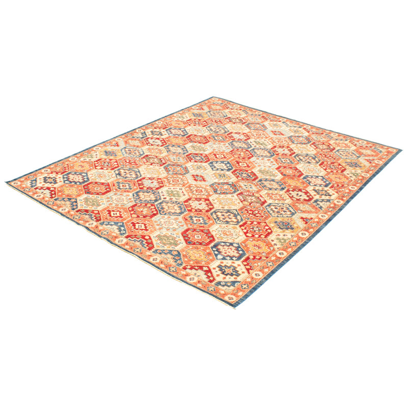 Tapis en laine de cuivre/rouge 8 pi 2 po x 10 pi à main one-of-kind-noué la 2010 Yaak