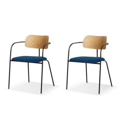 Burlywood Solid back Arm Chair(Set of 2)