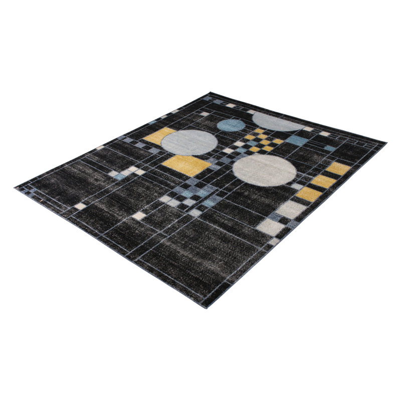 Distressed Homage Wool Geometric Area Rug, Rectangle 5' x 7'