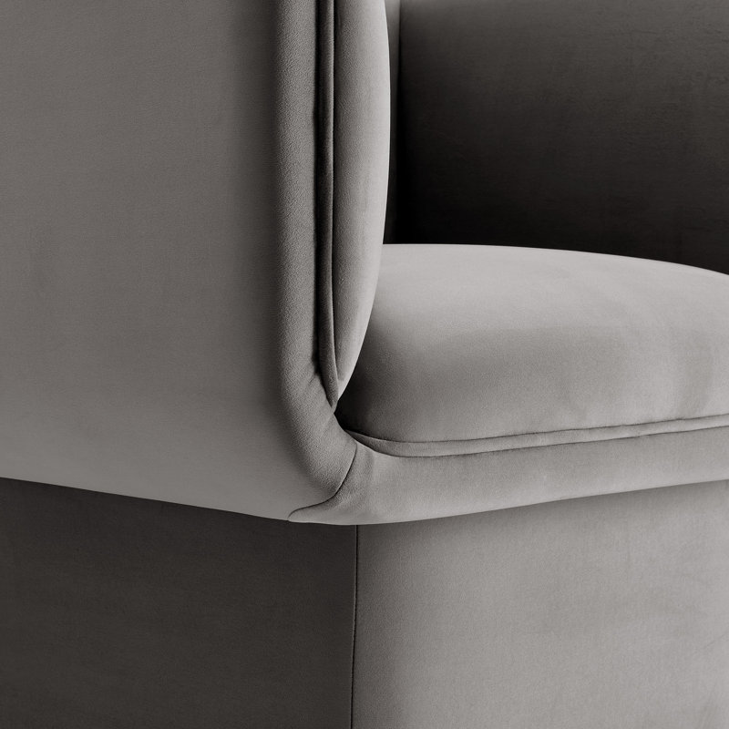 Tate Performance Velvet Accent Chair, Storm Gray Velvet