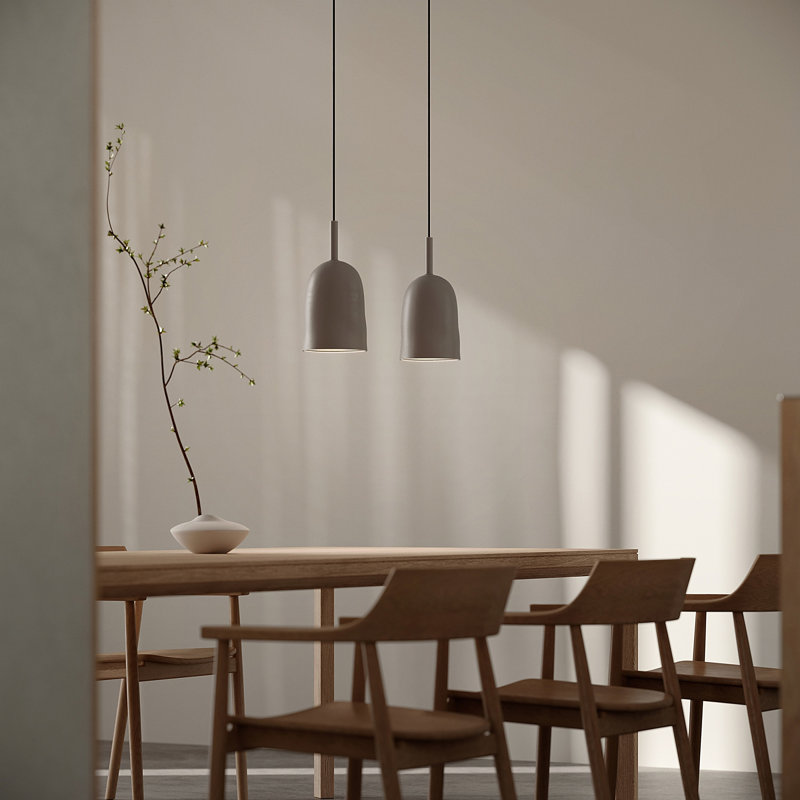 Vessel Pendant Light, 24" H x 14.5" W x 9" D, Black, Smoke