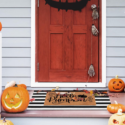 Striped Cotton Doormat | 27.5" x 43" | Black & White