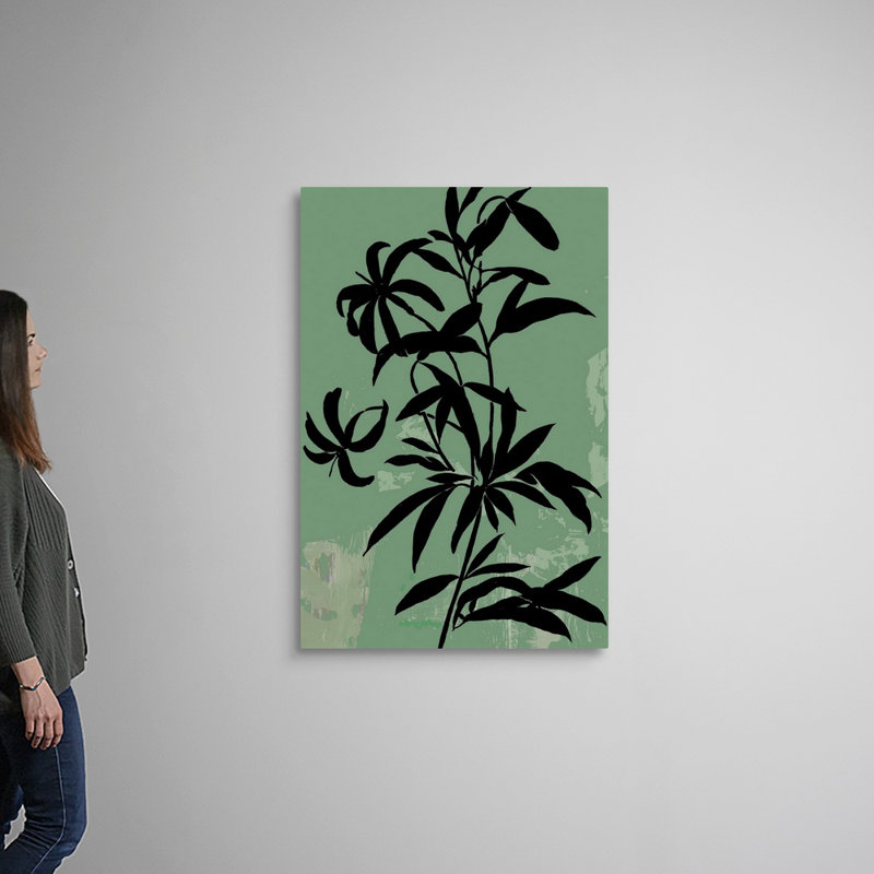 «Green Silhouette I», art mural sur toile, Toile tendue, H 48 po x l 32 po