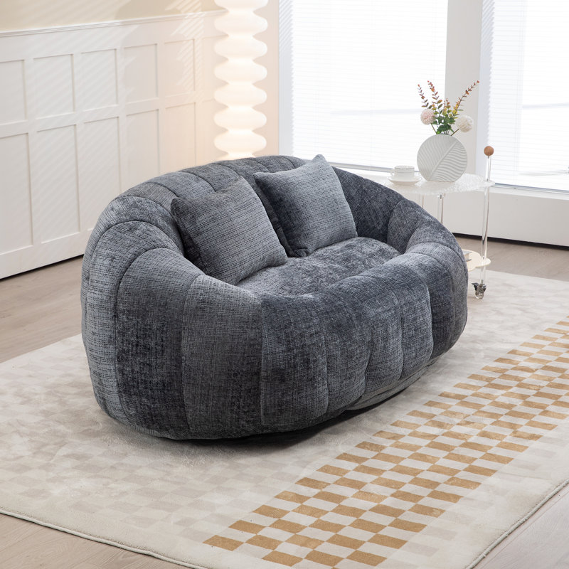 Fauteuil à billes Fauteuil à billes Fauteuil à billes Fauteuil à billes à dossier haut et durable à haut dossier pour adultes et enfants, intérieur et extérieur, méridienne d'appoint douce (chenille)