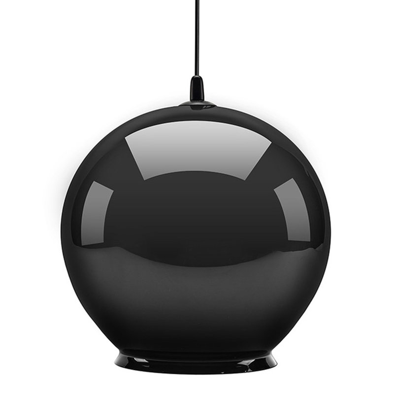 Bobb 1 - Light White Sphere Pendant, Gloss Black