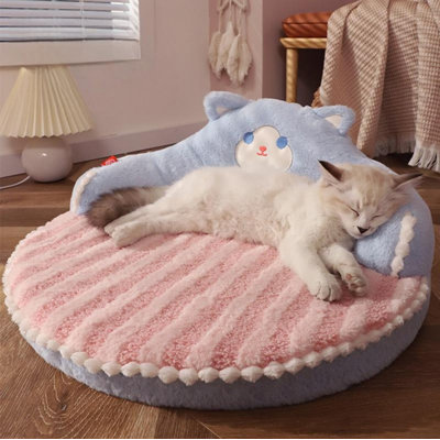 Cute Hug Design Dog Cat Beds Cuddle Bear, Warm Soft Soothing High Backrest Pet Beds for Small Dogs Puppy Kitty