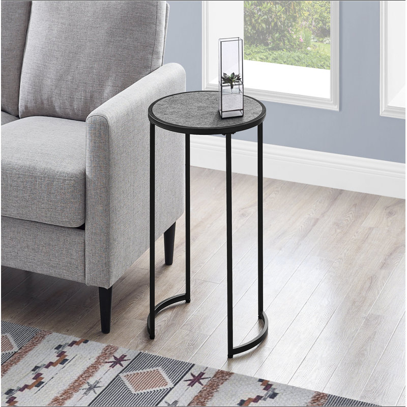 Table d'appoint, côté, rond, bout, table de chevet, lampe, salon, chambre à coucher, stratifié, métal, contemporain, moderne
