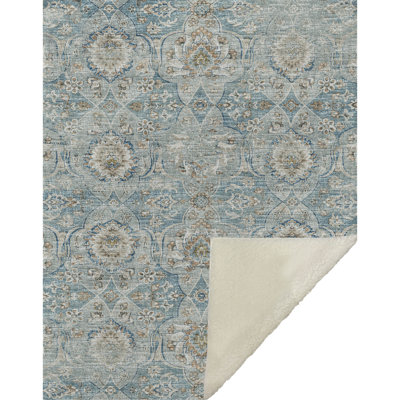 Couverture en sherpa bleue One Pixie Street 50 po x 70 po, bleu