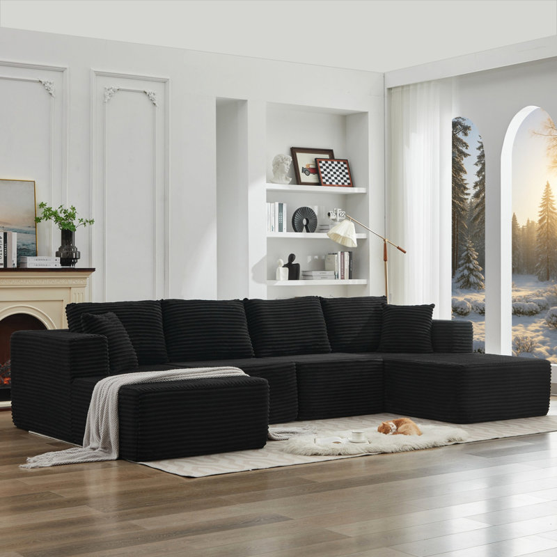 Canapé-lit modulaire double 106 po Cloud, Black