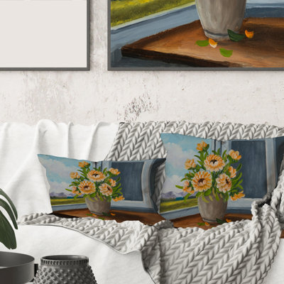 Housse de coussin rectangulaire avec insert Still Life with Flowers the Window