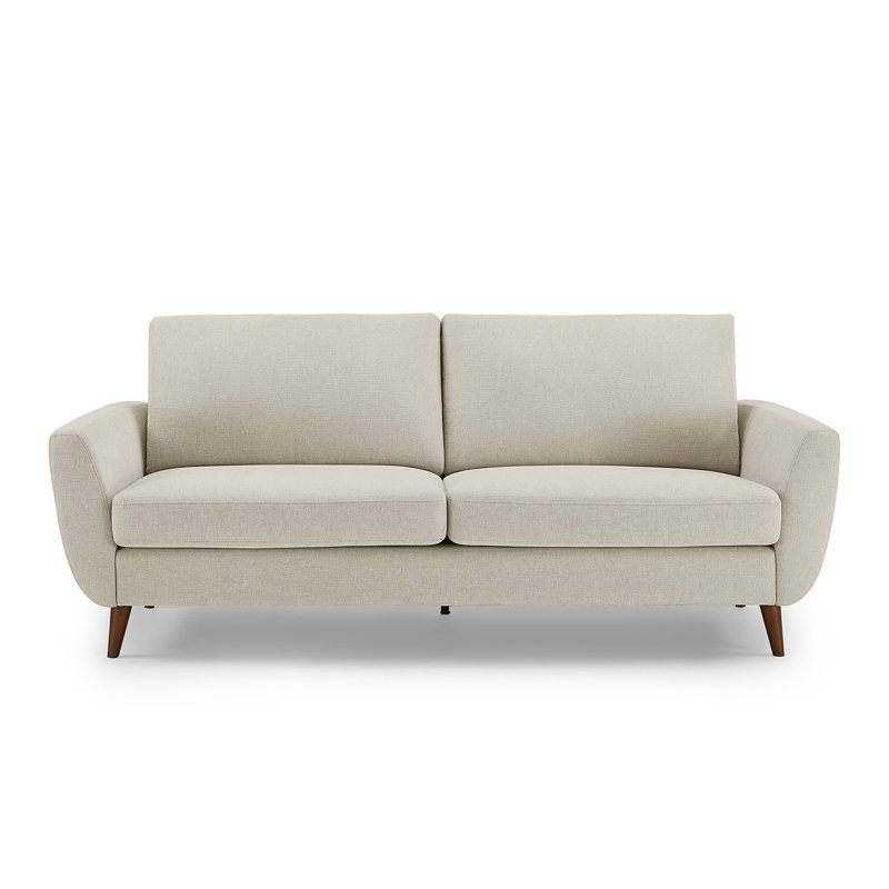 Smiling 215.9Cm Flared Arms Sofa, Beige Linen Blend