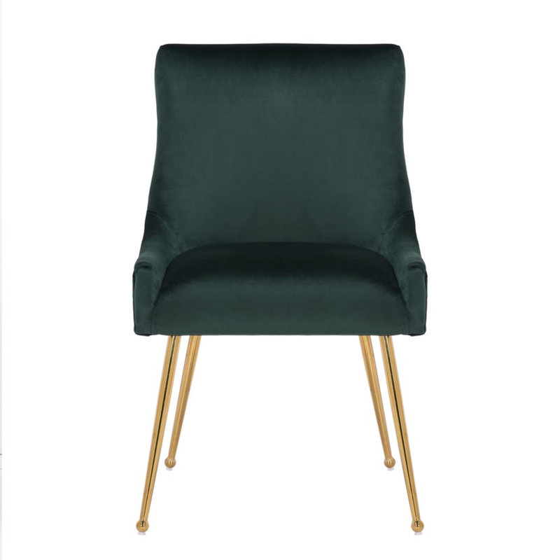 Chaise d'appoint en velours et acier inoxydable, Vert