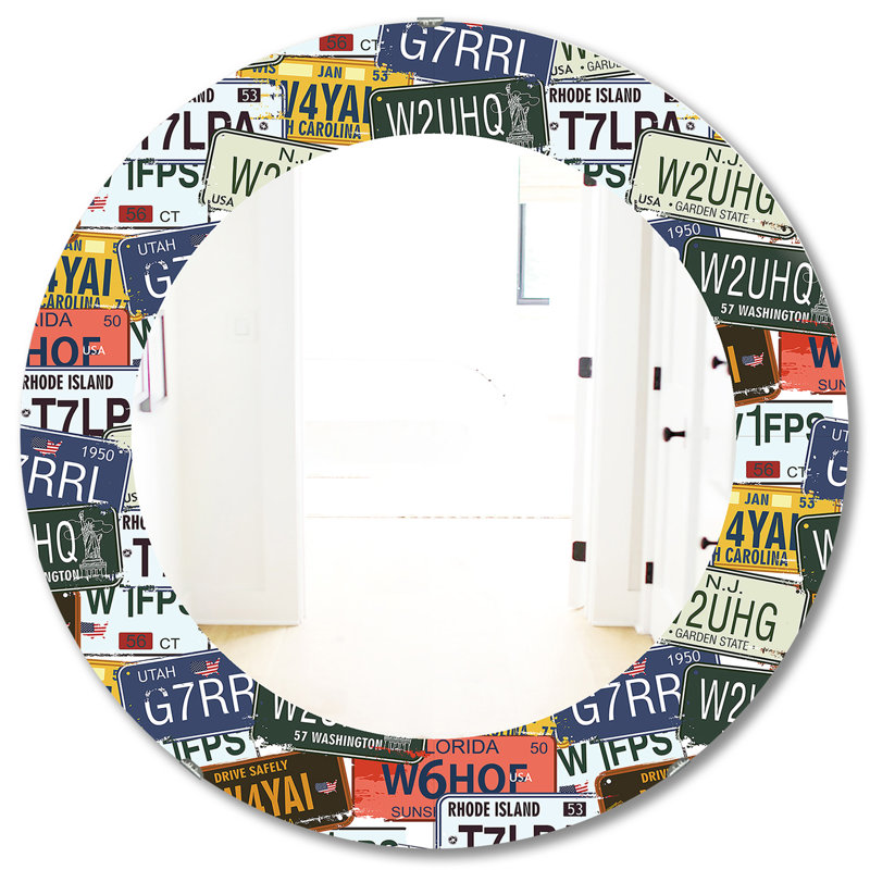 Plaques de licence US California - Miroir moderne, H 31,5 po x l po