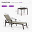  Ensemble de 3 chaises longues d'extérieur en aluminium avec table d'appoint et fauteuil inclinable réglable pour l'extérieur-891860353