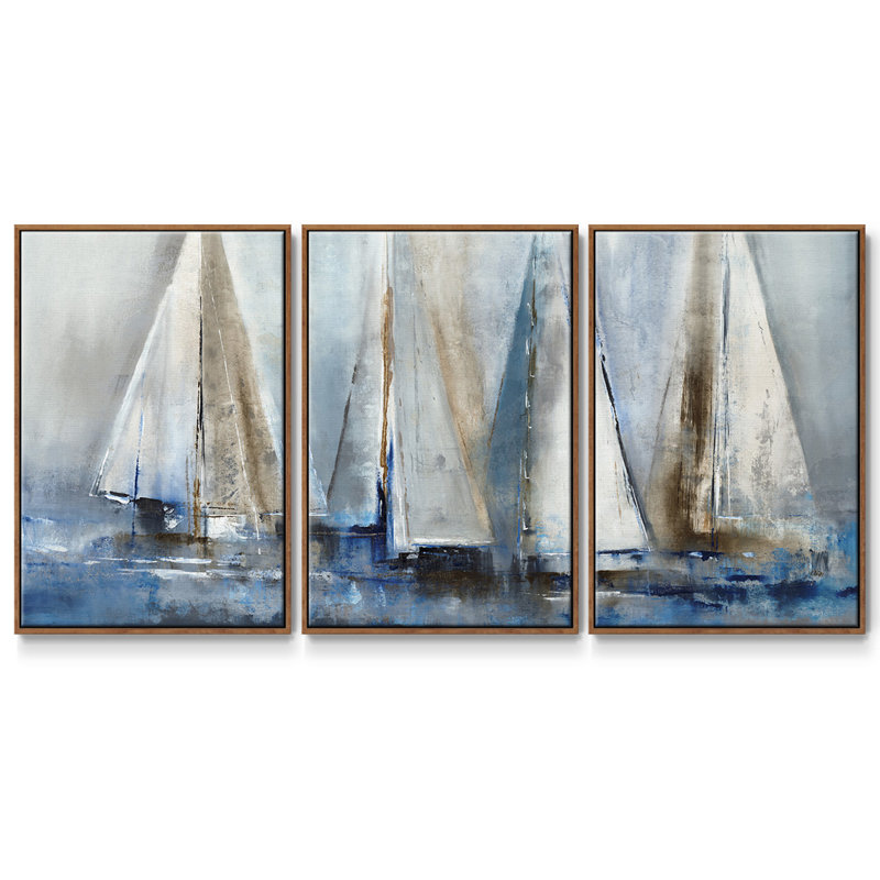 «Quiet Wind II», reproduction sur toile 3 pièces, H 24 po x l 48 po x P 2 po, Noyer