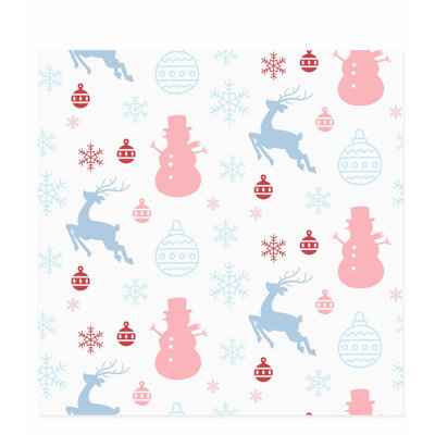 «Holiday Chritmas Snowman & Reindeer I», reproduction d'art moderne sans cadre