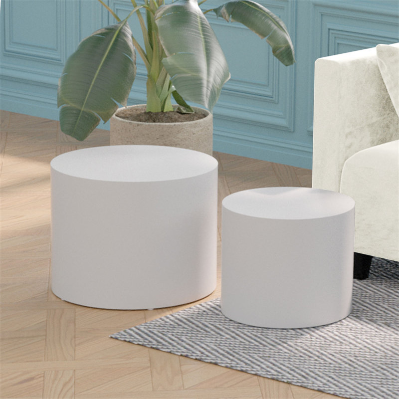 Panneau de fibres à densité moyenne avec placage de frêne / chêne / placage de noyer / table basse / table de bout / table gigogne de 2 pour le salon