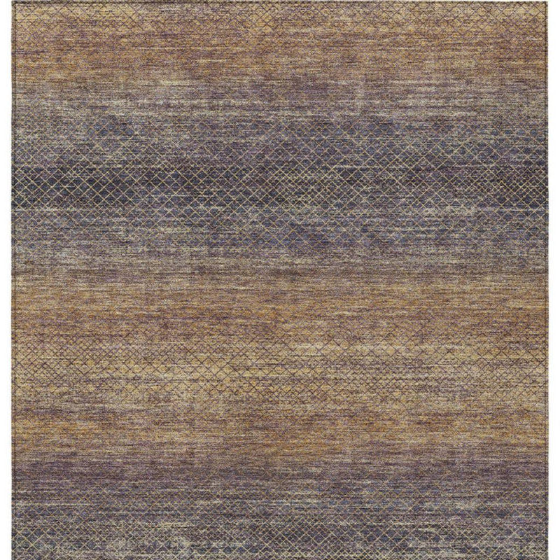 Tapis extérieur lavable géométrique 5 pi x 8 pi aubergine et brun