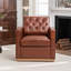 Azib 31'' Wide Genuine Leather Top Grain Leather Swivel Armchair-1411745282