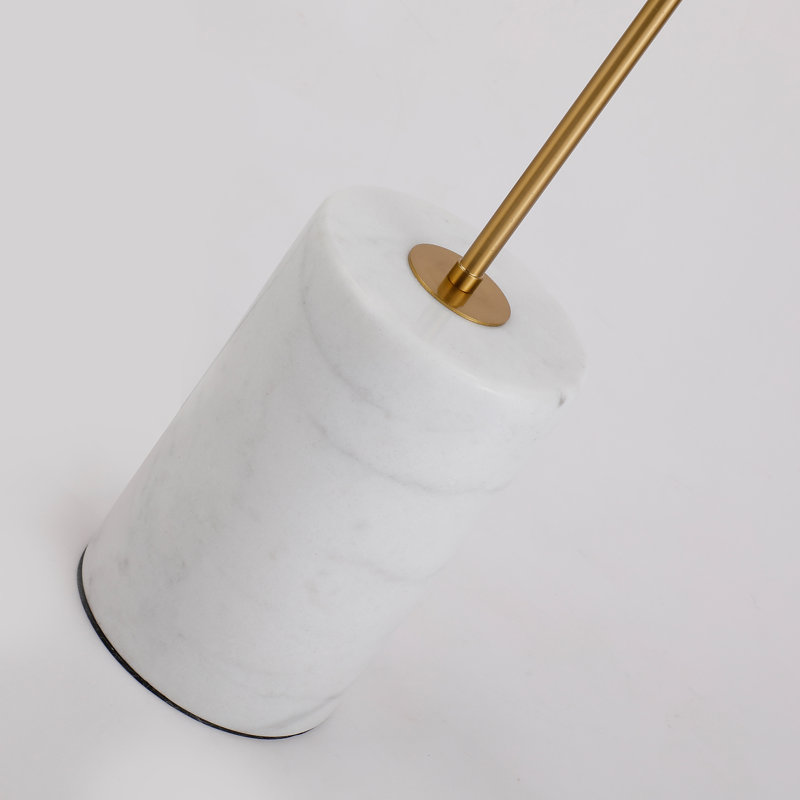 Velio Moon-like Brass Uma Floor Lamp With 2-glass Shades, Polished