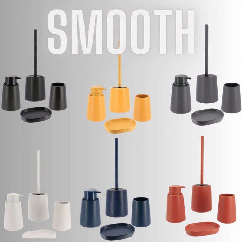 Terracotta 4-Piece Bathroom Accessory Set with Soap Dispenser