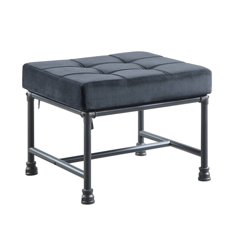Velours gris style tuyau d'eau avec structure en métal et coussin en mousse viscoélastique