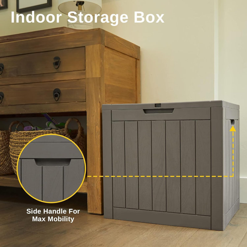 Gray Resin Lockable 31 Gallon Outdoor Deck Box