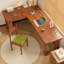 Bureaux en bois massif en L noyer-108205579-108205581