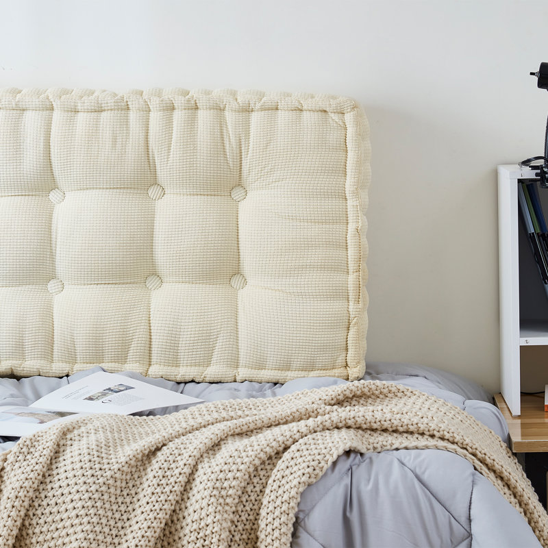 Rainha - Ultra Thick Tufted College Backrest Pillow - Natural Tan, Beige