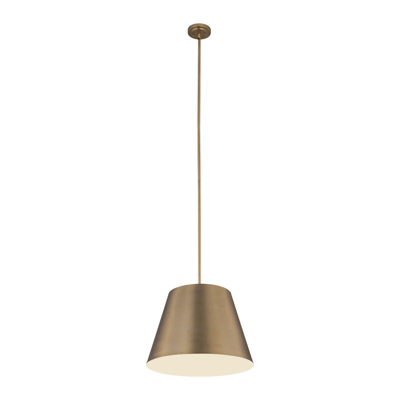 Luminaire suspendu à 1 lumière Wolleik, H 99 po x l 24 po x P 24 po, Or moderne