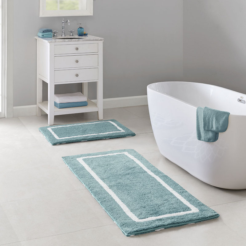 Reversible High Pile Tufted Microfiber Bath Rug, Single - 34" L x 21" W