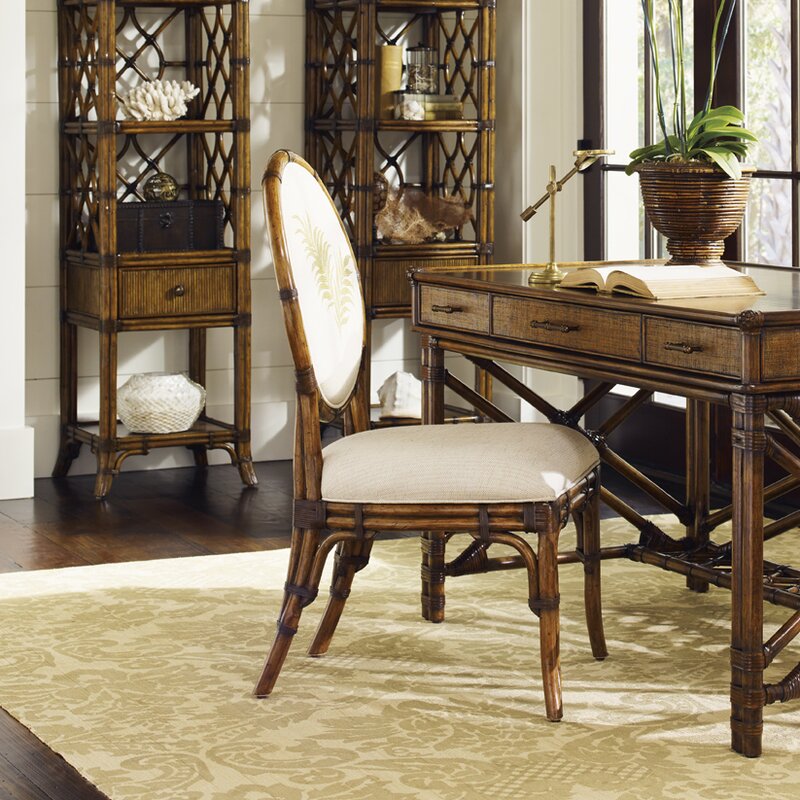Tommy Bahama Home Bali Hai Solid Wood Desk with Hutch and Chair Set ...