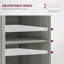 Buffet avec comptoir en bois massif, armoire de rangement de cuisine moderne, armoire à café avec 3 tiroirs, portes et tablette réglable, gris clair vieilli-2082944247