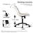 Armless Swivel Office Chair Faux Leather Upholstered Waterproof Desk Chair Ergonomic Adjustable Computer Chair-1106344809