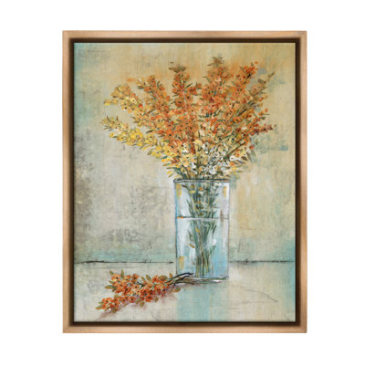 «Orange Sprigs In Vase Floater Frame» par Tim Ottoole sur