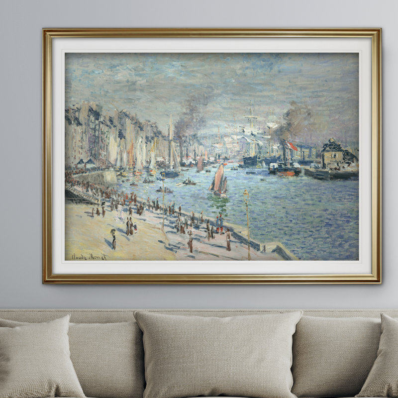 « old outer harbor » par claude monet, impression, Or, H 20 po x l 24 po x P 1,5 po