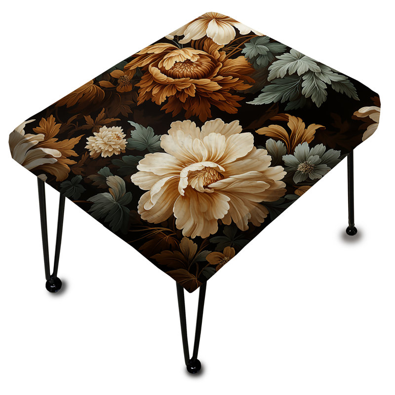 Rustic Brocade Elegance Victorian Pattern IV - Floral Rectangle Ottoman