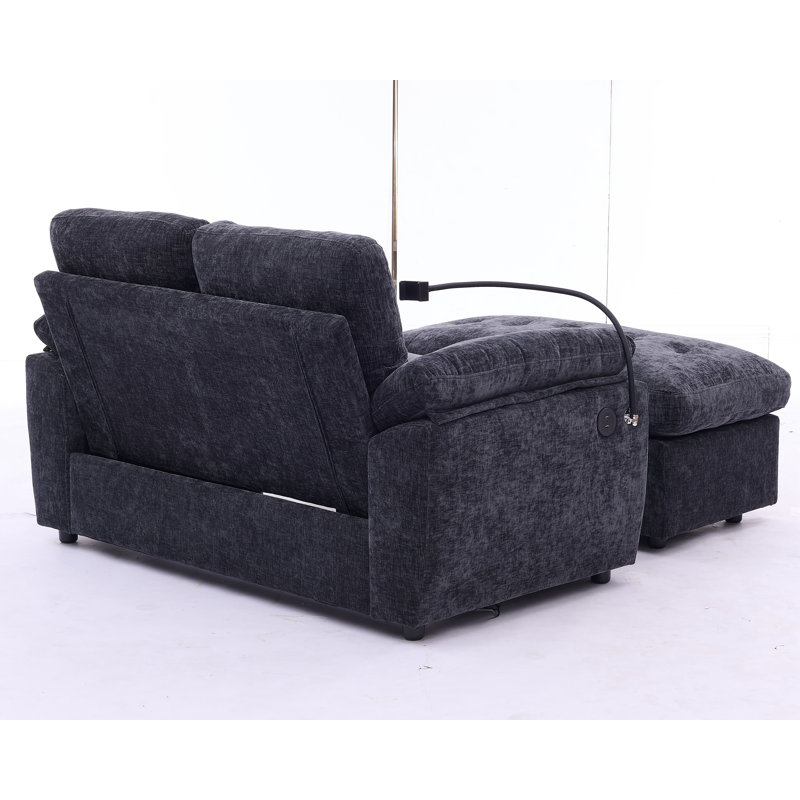 Fauteuil de loisir, fauteuil inclinable double, Noir