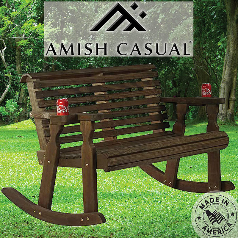 Banc berçant double Amish Casual, Noyer foncé
