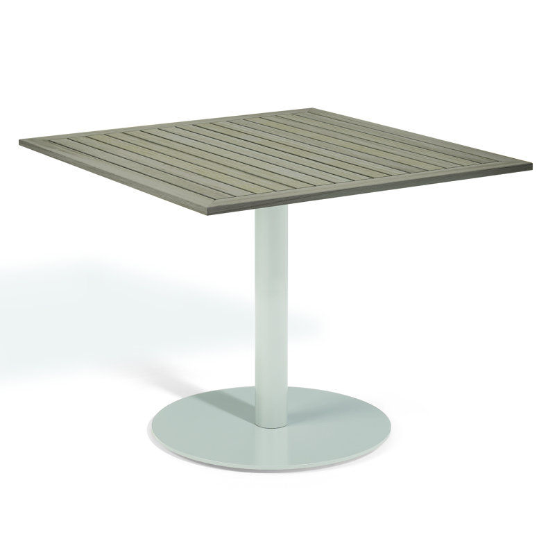 Travira Outdoor Square Bistro Table, Vintage Tekwood, Flint, 26" W x 26" L x 29.5" H
